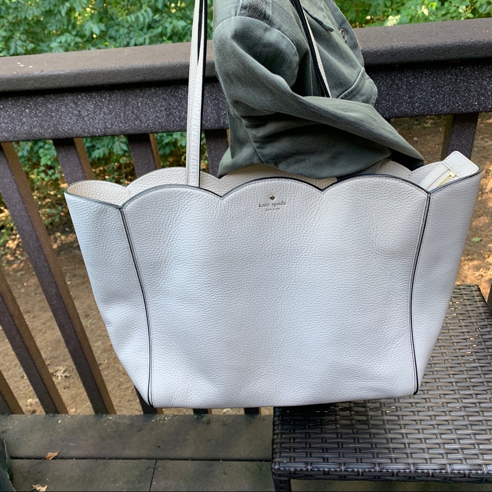 Kate Spade Leather Scalloped Edge Rainn Tote Purse